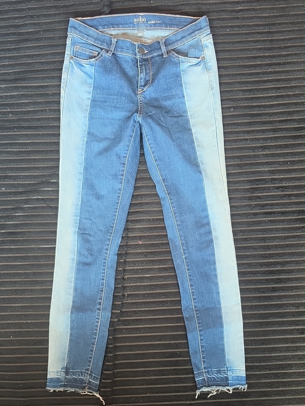 Soho Two-Tone Blue Panel Skinny Jeans